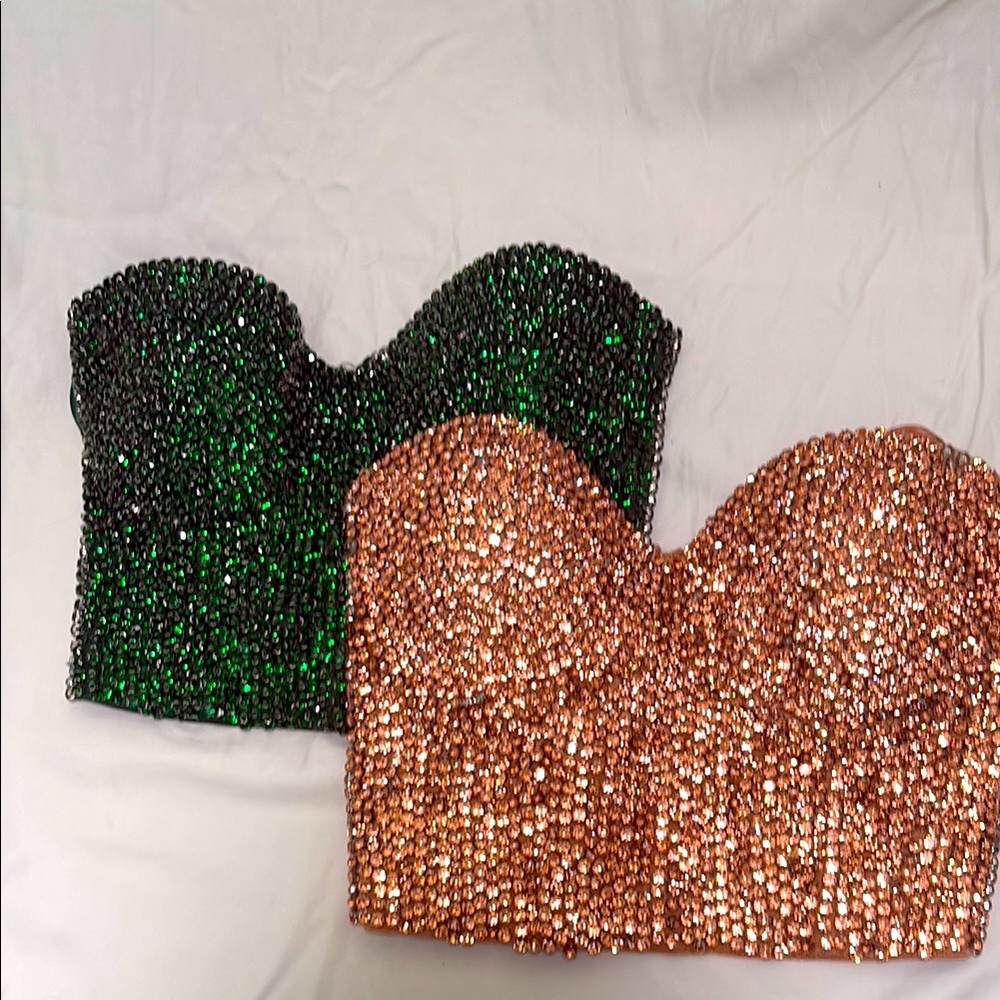 Windsor Elegant Green and Gold Bustier
